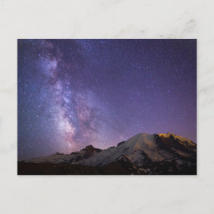 Cartão Postal Via Láctea & Mt. Rainier Estado de Washington