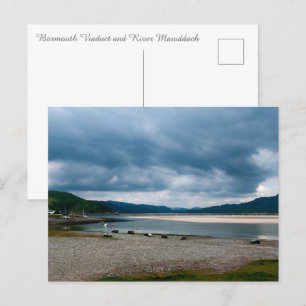 Cartão Postal Viaduto Barmouth e estuário do rio Mawdach