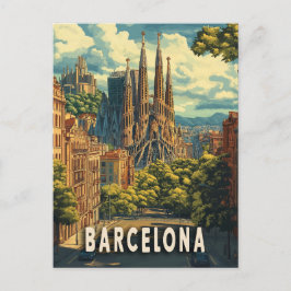 Cartão Postal Viagem a Barcelona, Espanha