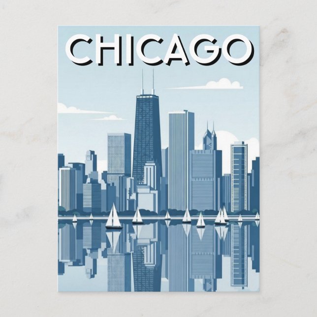 Cartão Postal Viagem a Chicago Illinois (Frente)