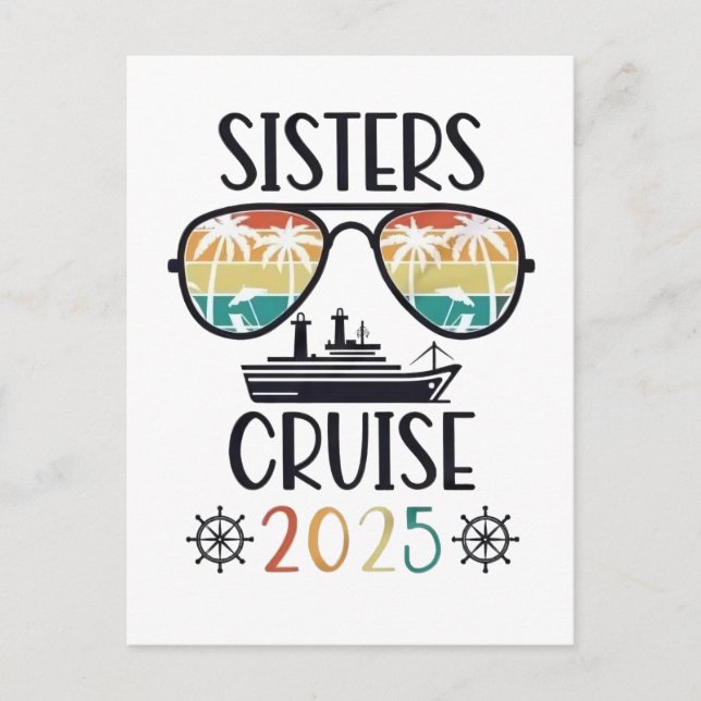 Cartão Postal Viagem à Família Sisters Cruise 2025 (Frente)