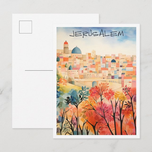 Cartão Postal Viagem a Jerusalém (Frente/Verso)