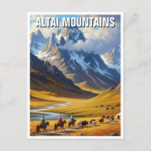 Cartão Postal Viagem à Mongólia nas Montanhas de Altai
