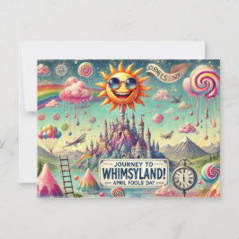 Cartão Postal "Viagem a Whimsyland!" Dia dos Padrões de Abril,