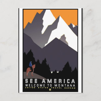 Cartão Postal Viagem América Impressão Retro Viagens Antigas