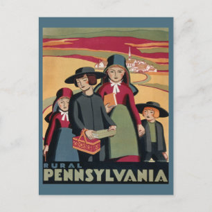 Cartão Postal Viagem Amish Vintage Rural Pensilvânia Holandesa