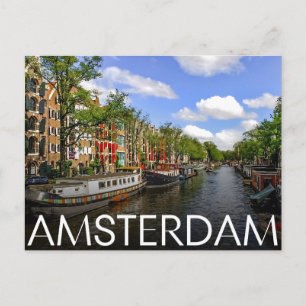 Cartão Postal Viagem Amsterdã, presentes vintage do canal da Hol