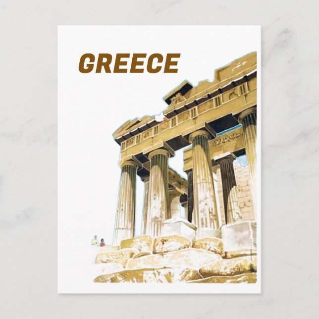 Cartão Postal Viagem Antiga Atenas Grécia Templo Parthenon (Frente)
