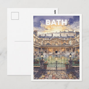Cartão Postal Viagem Antiga Bath Inglaterra