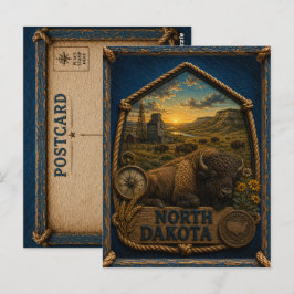 Cartão Postal Viagem Antiga Dakota do Norte
