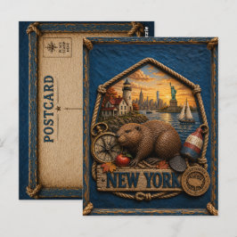 Cartão Postal Viagem Antiga em Nova York