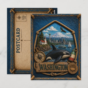 Cartão Postal Viagem Antiga em Washington