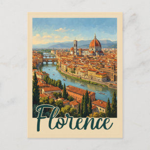 Cartão Postal Viagem Antiga Florença Itália