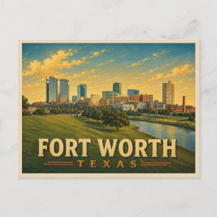 Cartão Postal Viagem Antiga Fort Worth Texas