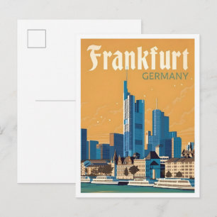 Cartão Postal Viagem Antiga Frankfurt Alemanha 