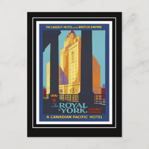 Cartão Postal Viagem Antiga Hotel Royal York 1945