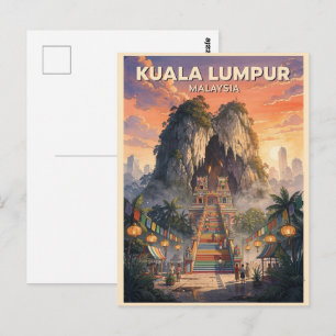 Cartão Postal Viagem Antiga Kuala Lumpur Malásia