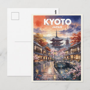 Cartão Postal Viagem Antiga Kyoto Japão