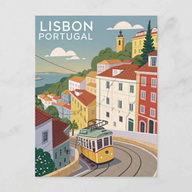 Cartão Postal Viagem Antiga Lisboa (Frente)