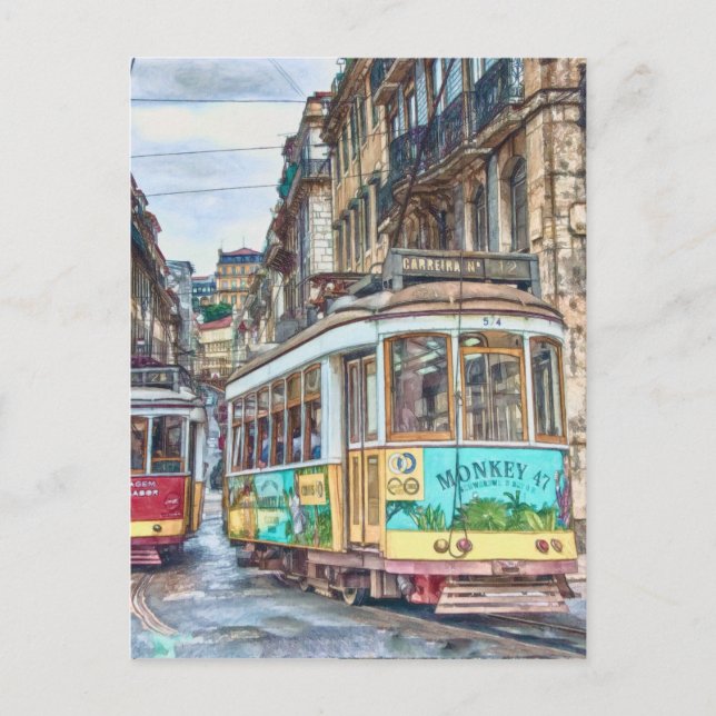 Cartão Postal Viagem Antiga Lisboa Portugal (Frente)