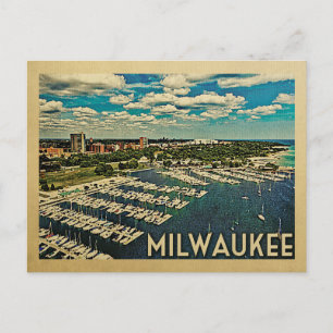 Cartão Postal Viagem Antiga Milwaukee Wisconsin