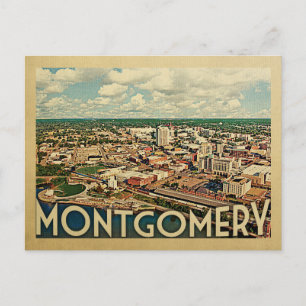 Cartão Postal Viagem Antiga Montgomery Alabama