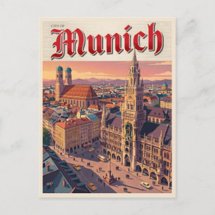 Cartão Postal Viagem Antiga Munique Alemanha
