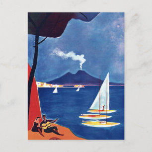 Cartão Postal Viagem Antiga Nápoles Itália