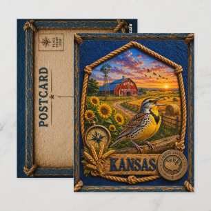 Cartão Postal Viagem Antiga no Kansas