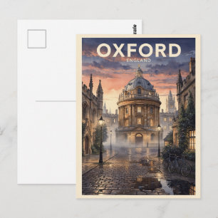 Cartão Postal Viagem Antiga Oxford Inglaterra