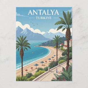 Cartão Postal Viagem Antiga para Antalia