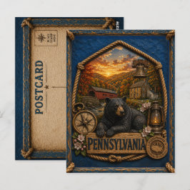 Cartão Postal Viagem Antiga pela Pensilvânia