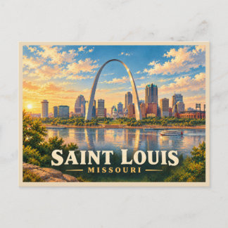 Cartão Postal Viagem Antiga St Louis Missouri