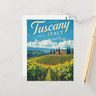 Cartão Postal Viagem Antiga Toscana Itália Cenário Retro