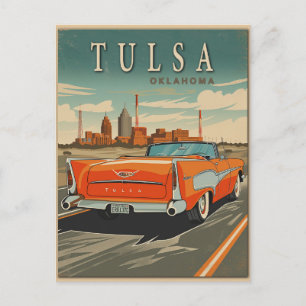 Cartão Postal Viagem Antiga Tulsa Oklahoma