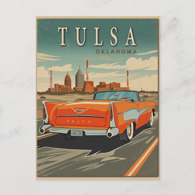 Cartão Postal Viagem Antiga Tulsa Oklahoma (Frente)