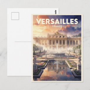 Cartão Postal Viagem Antiga Versalhes França