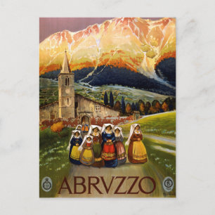 Cartão Postal Viagem ao Abruzzo Itália Vintage