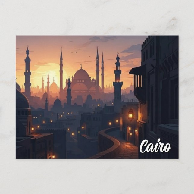 Cartão Postal Viagem ao Cairo Egito (Frente)