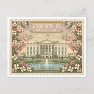 Cartão Postal Viagem ao Casa Branca Washington DC Vintage