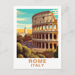 Cartão Postal Viagem ao Coliseu Roma Itália Vintage