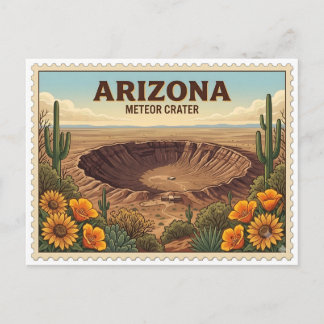 Cartão Postal Viagem ao Deserto Cratera do Meteorito do Arizona 