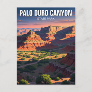 Cartão Postal Viagem ao Parque Estadual do Palo Duro Canyon no T
