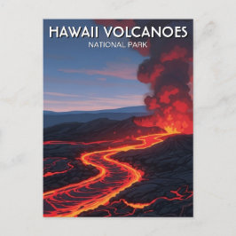Cartão Postal Viagem ao Parque Nacional dos Vulcões do Havaí