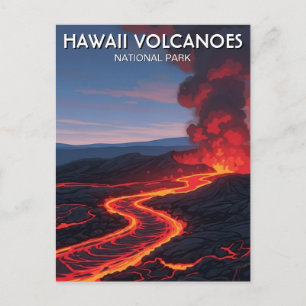 Cartão Postal Viagem ao Parque Nacional dos Vulcões do Havaí
