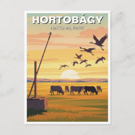 Cartão Postal Viagem ao Parque Nacional Hortobagy na Hungria