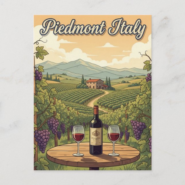 Cartão Postal Viagem ao Piemonte Itália (Frente)