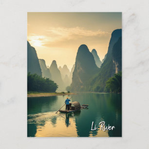 Cartão Postal Viagem ao Rio Li em Guilin, China