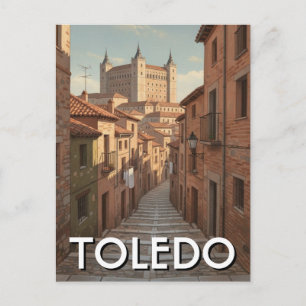 Cartão Postal Viagem ao Toledo Espanha Alcazar Vintage