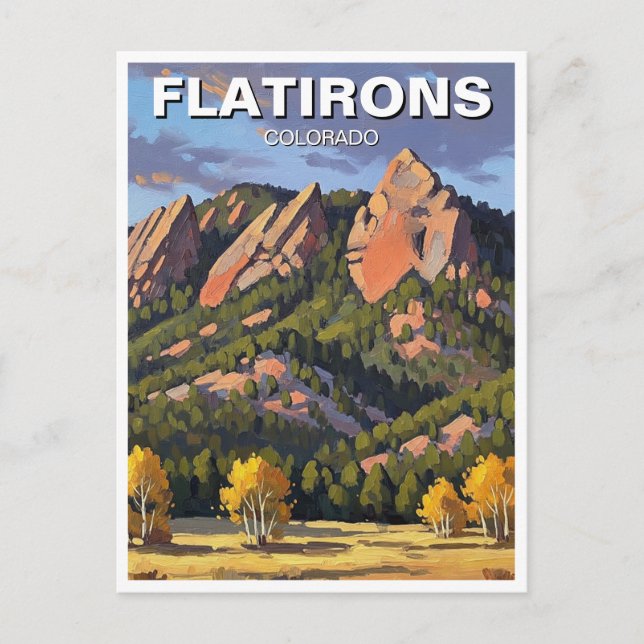 Cartão Postal Viagem aos Flatirons Colorado (Frente)